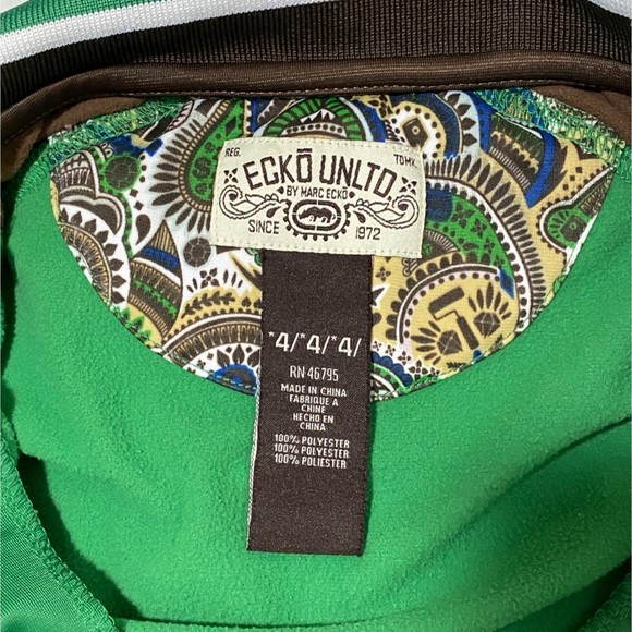 ECKO UNLTD by Mark Ecko Embroidered & Printed Green/Brown Kids Jacket Sz 4 - Picture 7 of 8